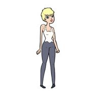 cartoon pretty woman N319