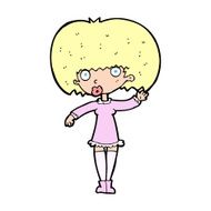 cartoon waving girl N13