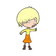 cartoon woman raising eyebrow N16