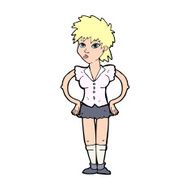 cartoon woman with hands on hips N254
