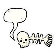 cartoon spooky fish bones symbol N5