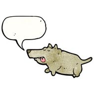 cartoon dog with speech bubble N58