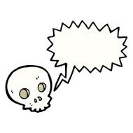 spooky skull cartoon N38