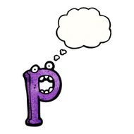 Cartoon Letter P N23