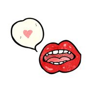 sexy red lips with speech bubble N4