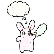 cartoon pink rabbit smoking cigarette N2