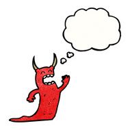 cartoon monster with thought bubble N67