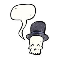 skull in top hat cartoon N12