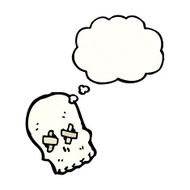 spooky cartoon skull N14
