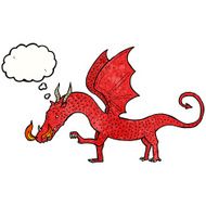 cartoon dragon with thought bubble N13