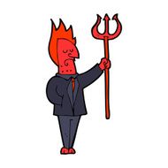 Cartoon Devil With Pitchfork N32