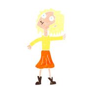 cartoon woman looking up to the sky N12