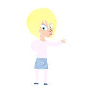 cartoon woman making welcome gesture N12