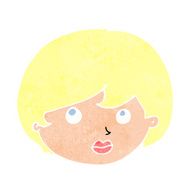 cartoon female face looking upwards N11