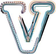 font Illustration Letter v N6