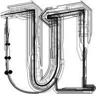 technological font LETTER U N2