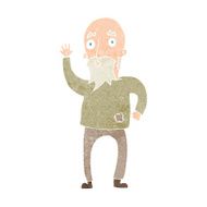 cartoon old man waving N3