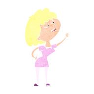 cartoon happy woman about to speak N11