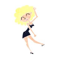cartoon dancing woman N59