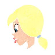 cartoon pretty female face N109