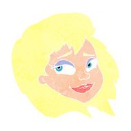 cartoon happy female face N207