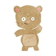 cartoon waving teddy bear N33