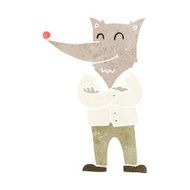 cartoon wolf in shirt N6