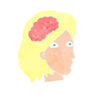 cartoon female head with brain symbol N19