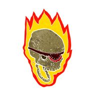 cartoon flaming pirate skull N14