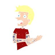 cartoon man with tattoos N11