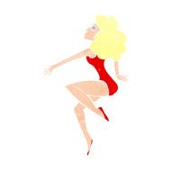 cartoon dancing woman N60