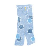 cartoon patched old jeans N32