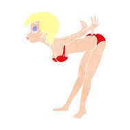 cartoon pin up girl in bikini N6