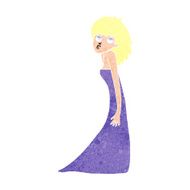 cartoon woman pulling photo face N12