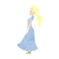cartoon pretty woman in dress N57