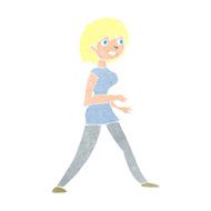 Cartoon Woman Walking N14