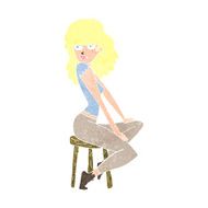 cartoon woman striking pose N12