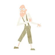 cartoon old man having heart attack N9
