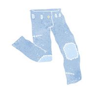 cartoon patched old jeans N33