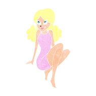 cartoon attractive woman posing N11