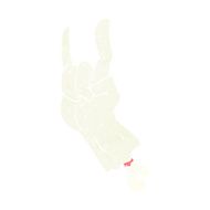cartoon zombie hand making rock symbol N7