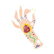 cartoon tattoo hand N7