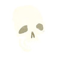 cartoon ancient spooky skull N8