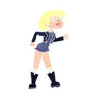 cartoon girl in leather jacket N12