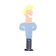 cartoon grinning man N104