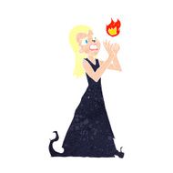 cartoon witch woman casting spell N12