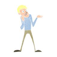 cartoon nervous man N181