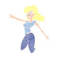 cartoon jumping woman N12