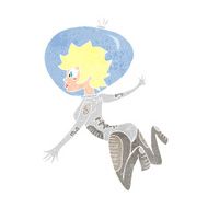cartoon space woman N32
