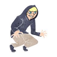 cartoon mischievous boy in hooded top N12